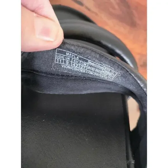 Vionic Mayla Black Puffer Strap Slide Sandals - Women's Size 11 - Picture 6 of 8